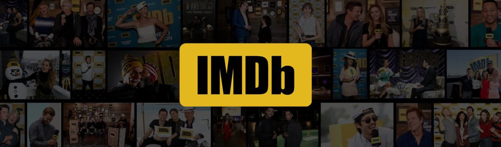 The image showcases the logo of the platform IMDb, that is Internet Movie Database
