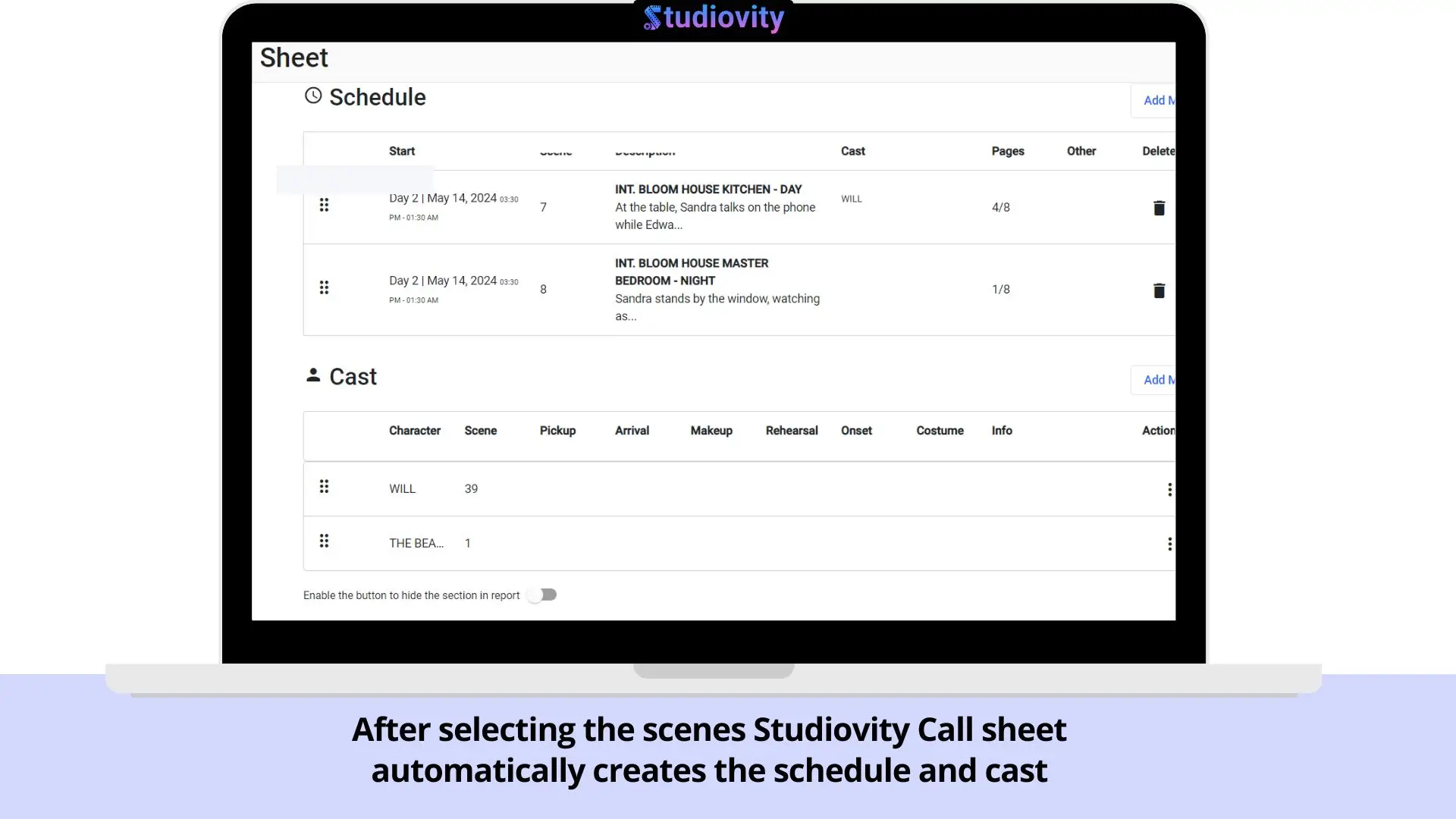 CAll sheet automation