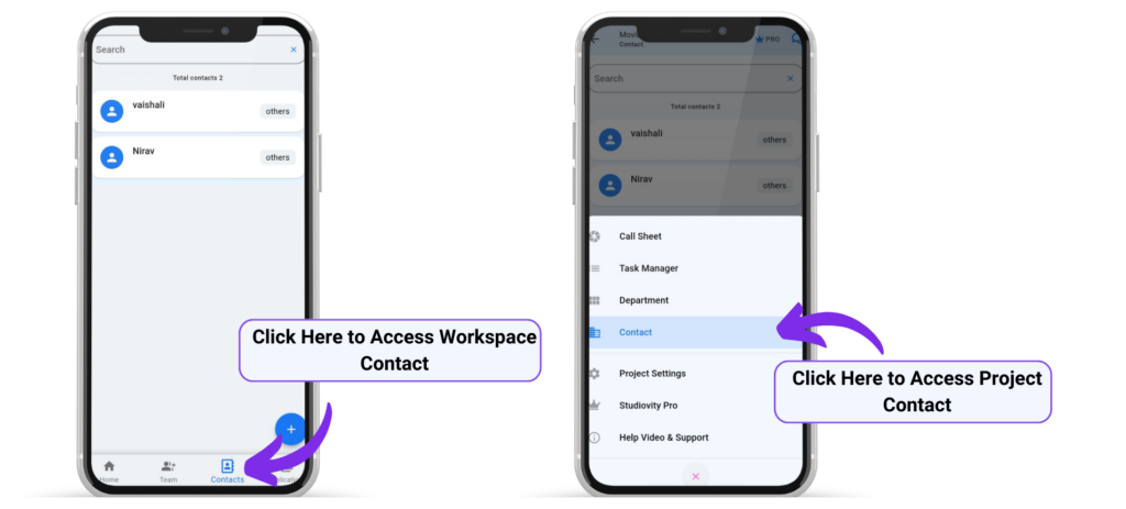 Project contact management