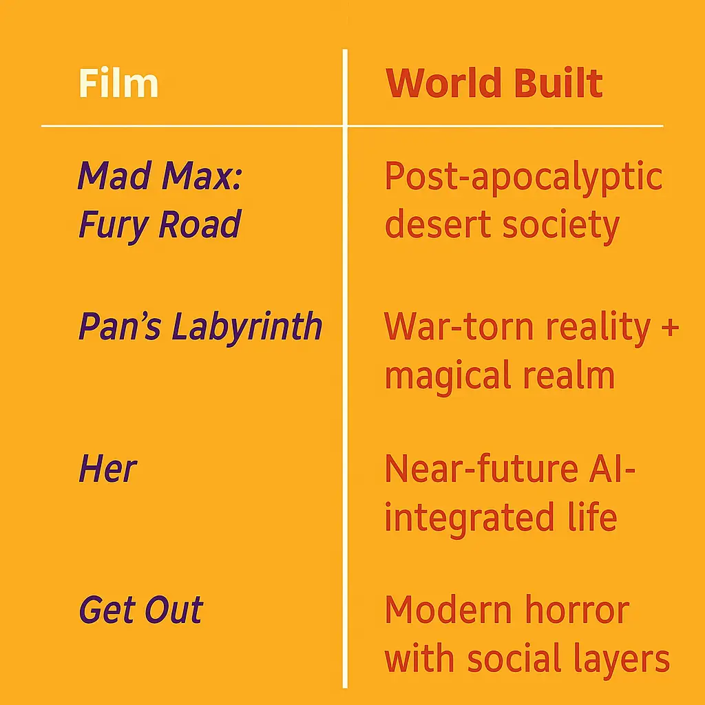 Example of movies with world building