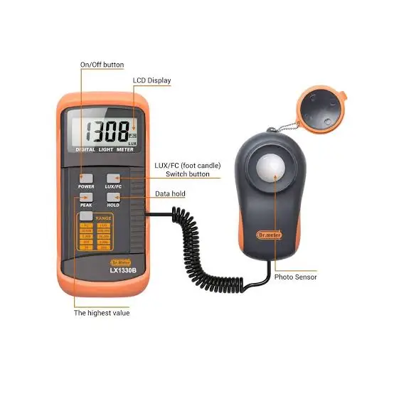 Dr. Meter LX1330B Digital Illuminance Meter