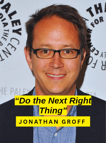 "Do the next right thing" Jonathan Groff Tv writing advice