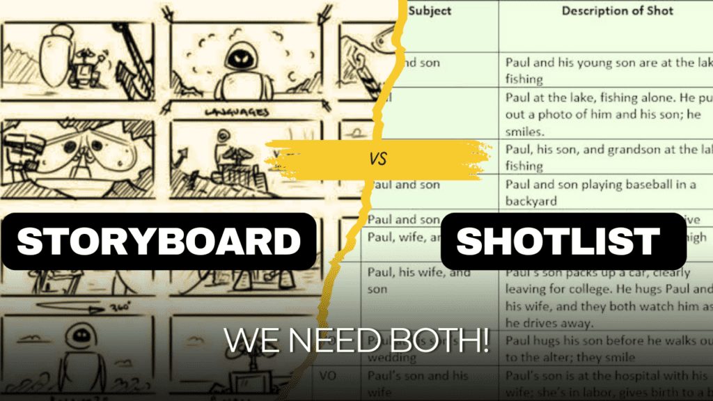 Storyboard vs shotlist