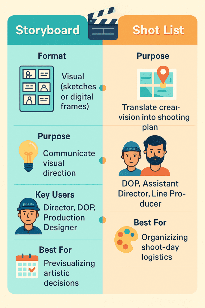 Storyboard vs shotlist