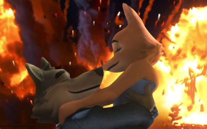 Mr. Wolf and Diane kissing scene in the bad guys 2