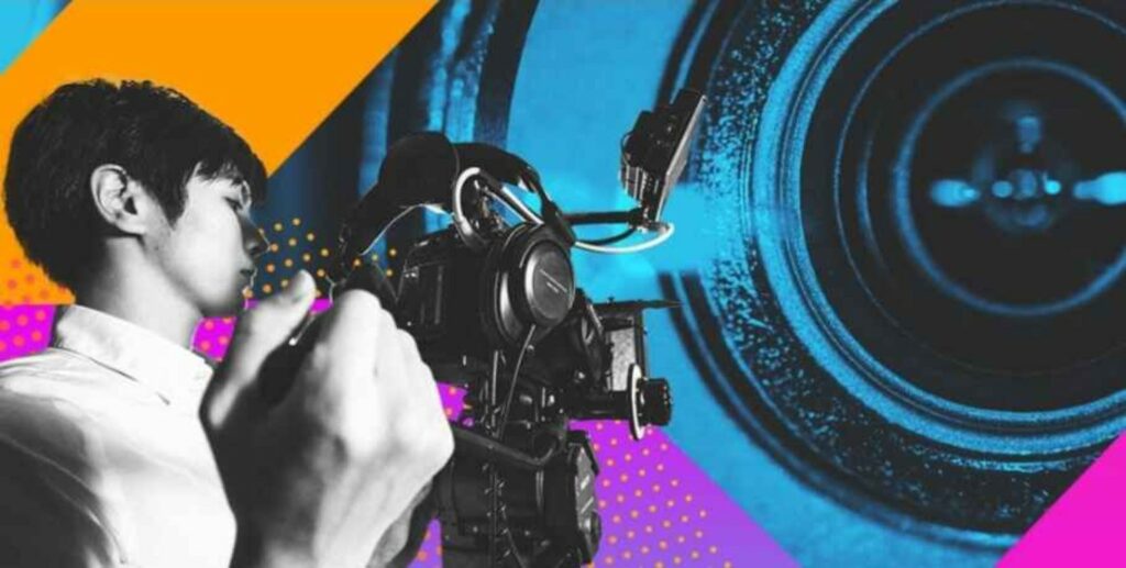 Filmmaker operating a professional camera during pre-production.