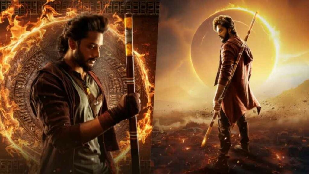 Teja Sajja in Mirai movie poster with staff weapon, showcasing Tollywood’s pre-production strength in screenplay, cast and crew, and call sheet planning.