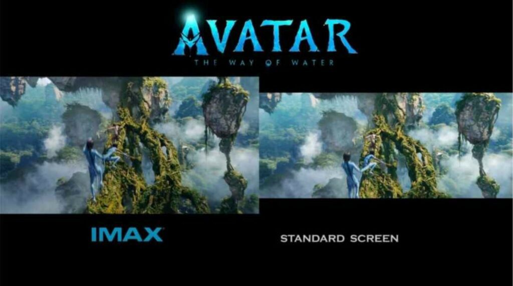 Avatar The Way of Water IMAX vs Standard Screen comparison