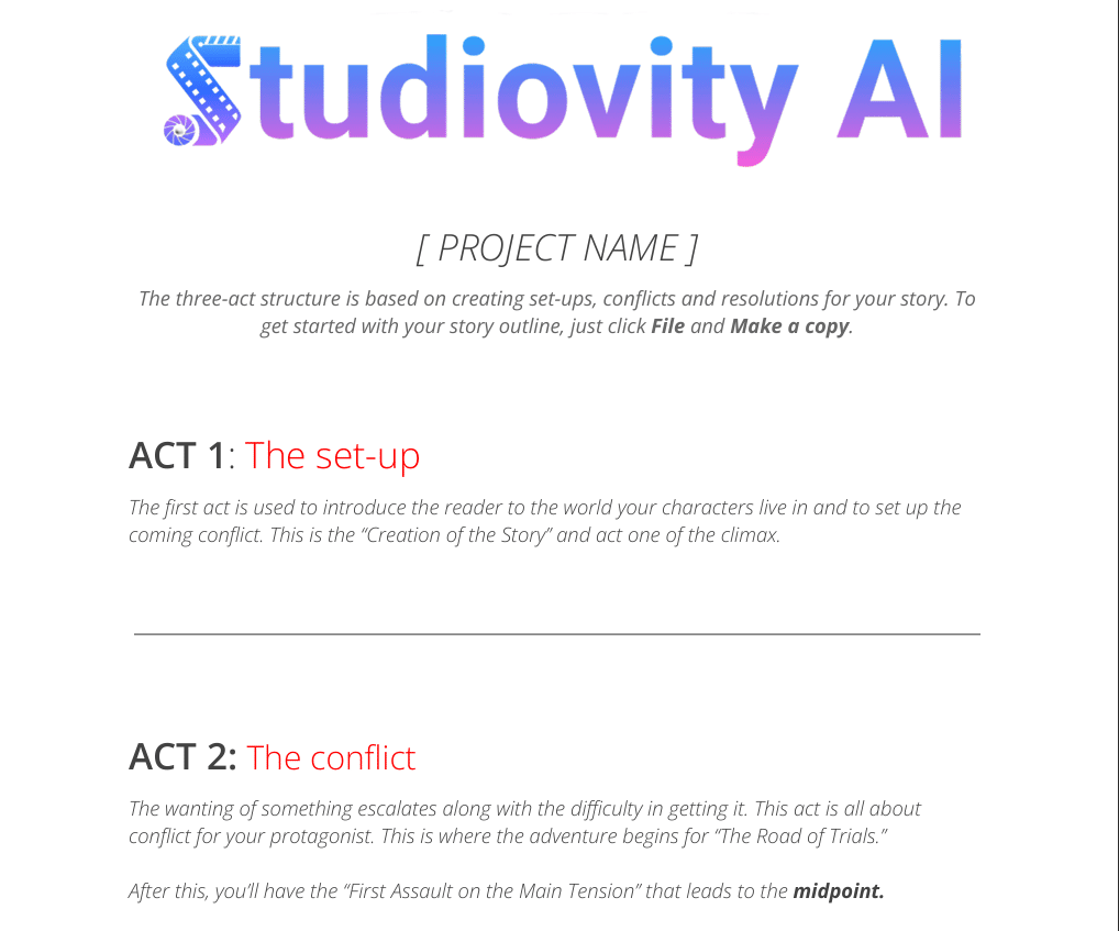 Free Script Outline Template