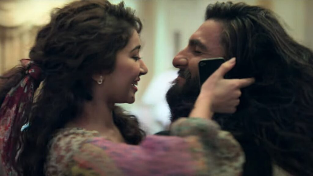 Ranveer Singh and Sara Ali Khan share a romantic chemistry moment in the spy thriller Dhurandhar, a key factor driving the massive Dhurandhar box office collection.