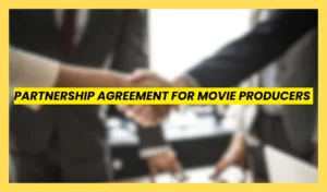 Partnership agreement for movie producers symbolized by a professional handshake during a film production deal
