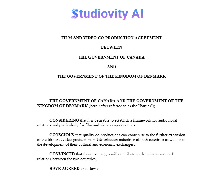 Film and Video Co-Production Agreement