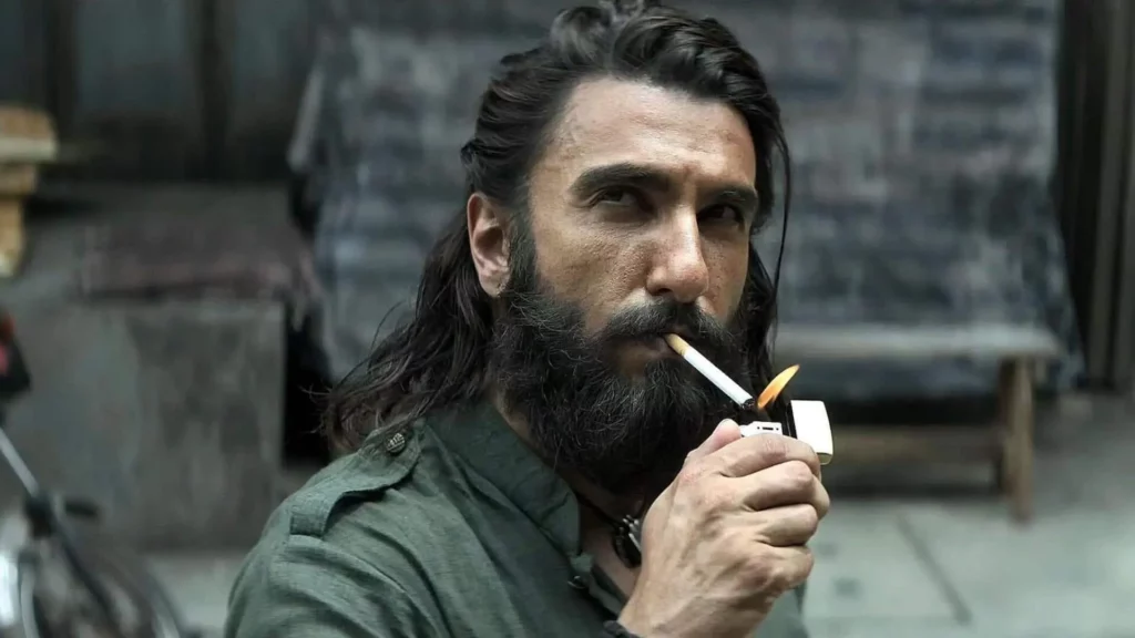 Dhurandhar movie still capturing the gritty noir atmosphere of the film led by its powerful cast ranveer singh
