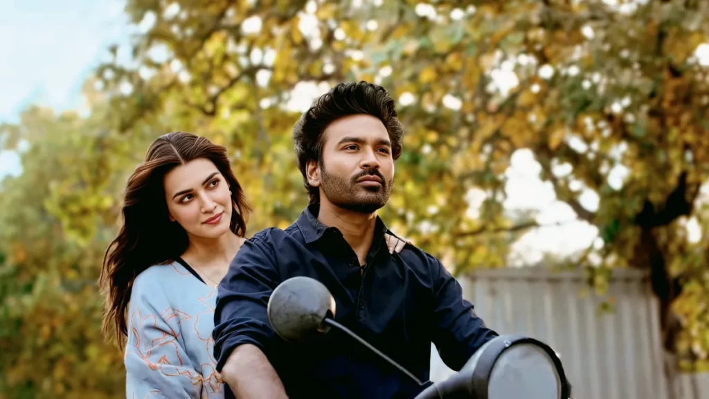 Tere Ishq Mein movie still showing the lead couple during a scenic romantic journey