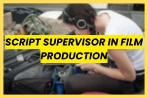 Script supervisor in film production managing continuity notes, props, and scene details on a live film set
