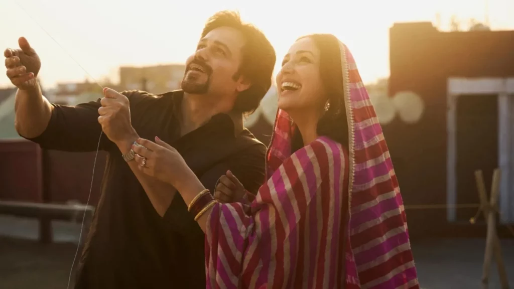 Haq movie 2025 emotional rooftop scene symbolizing hope and freedom in a traditional marriage