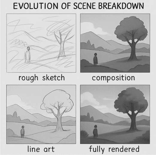 Shot Division AI demonstrating the scene breakdown process used in filmmaking and storyboarding