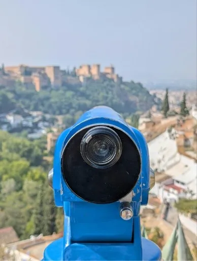 A camera panning across a landscape, unveiling a scenic vista.