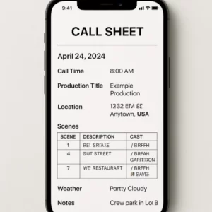 A mobile phone displaying a clean, easy-to-read call sheet to show accessibility.