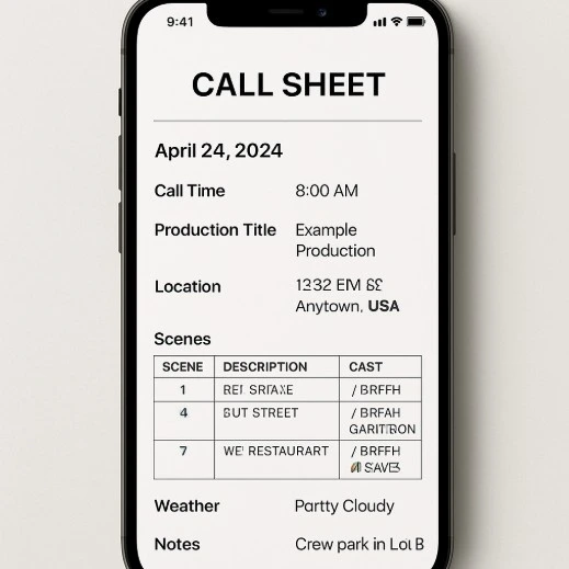 A mobile phone displaying a clean, easy-to-read call sheet to show accessibility.