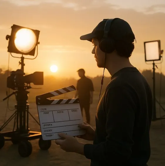 Detailed view of a production call sheet on a clipboard.