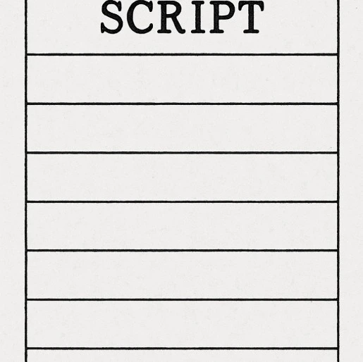 A simple illustration of a script page divided into eight equal horizontal sections like a ruler.