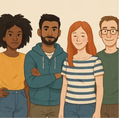 Diverse characters with distinct traits.