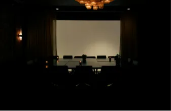 Professional screenwriter networking at a film event